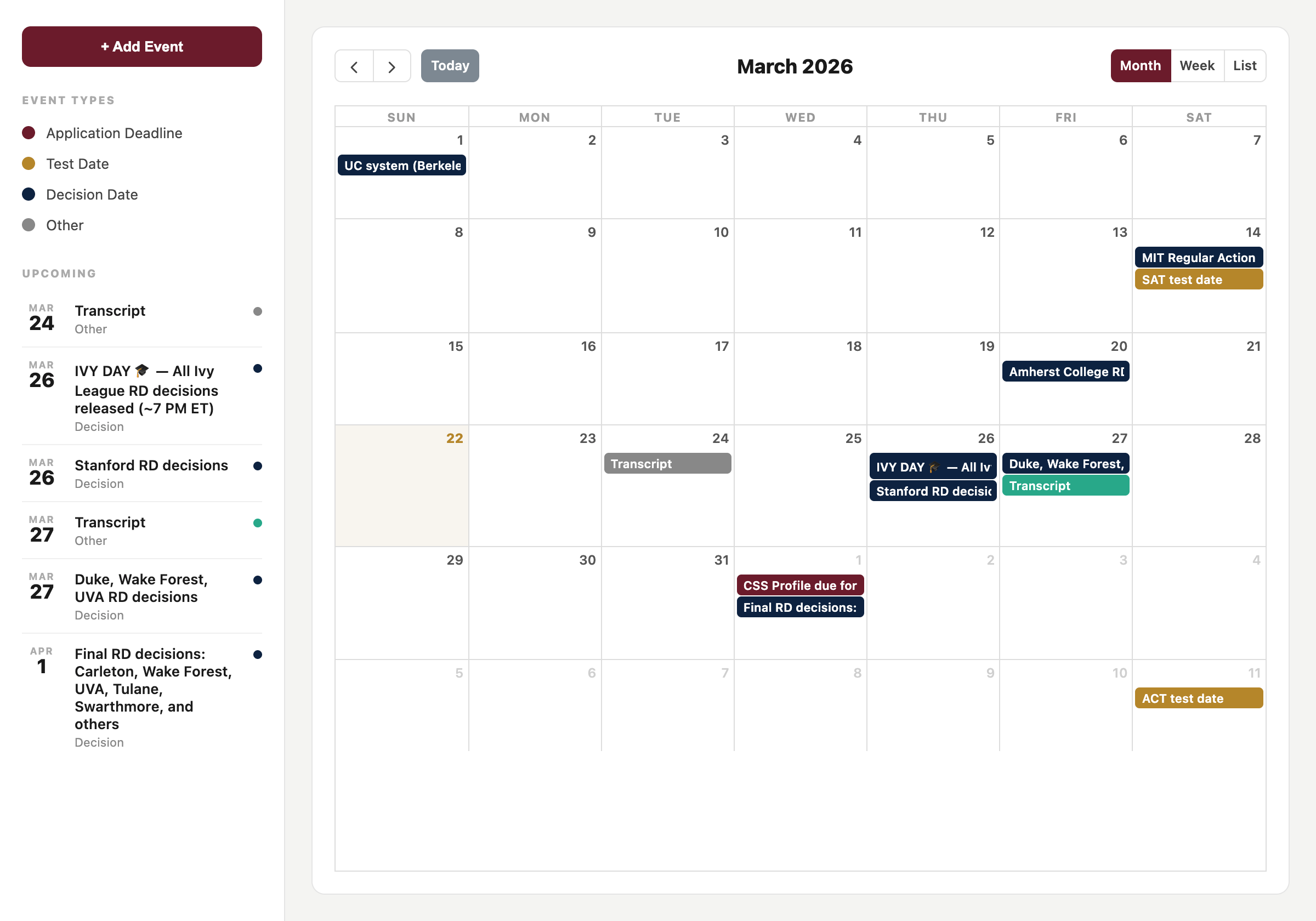 Calendar